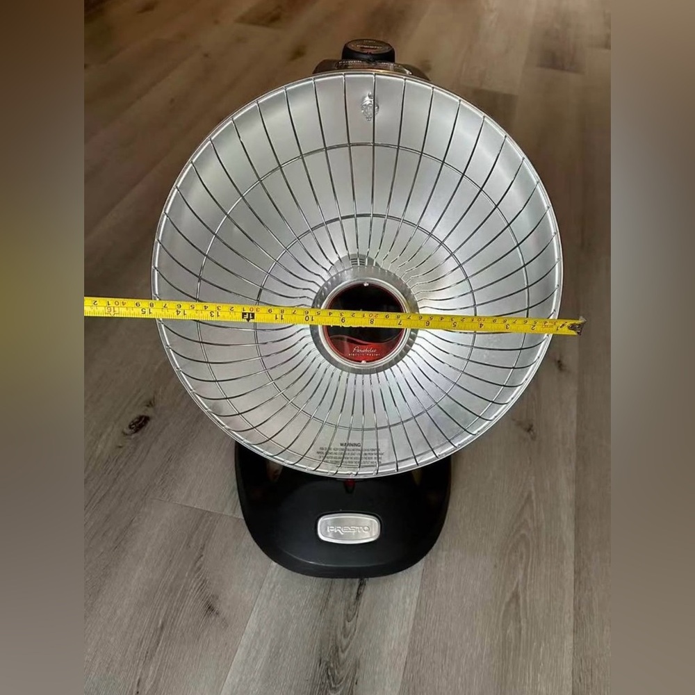 Presto Heat Dish Plus Parabolic Electric Heater, Black and Silver - Picture 6 of 8